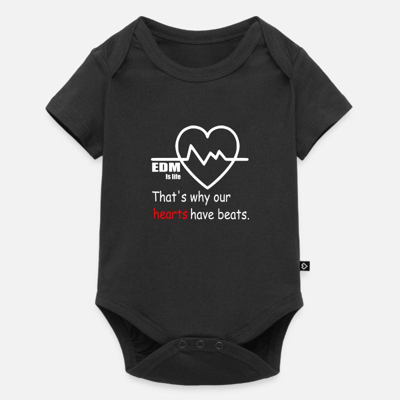 Les cœurs EDM ont des battements - Body à manches courtes Premium Bébé - noir