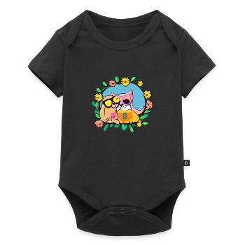 Dog and cat are best friends - Baby Premium short-sleeve bodysuit - black - Front