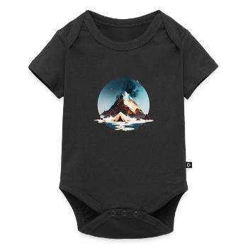 Tente au bord du lac et à la montagne - Body à manches courtes Premium Bébé - noir - Devant