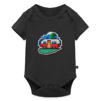 pixel vintage camper car - Baby Premium Kurzarmbody - Schwarz - Vorne