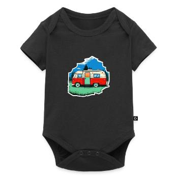 vintage camper car - Baby Premium Kurzarmbody - Schwarz - Vorne