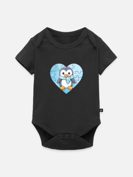 Pinguin Baby - Baby Premium Kurzarmbody - Schwarz