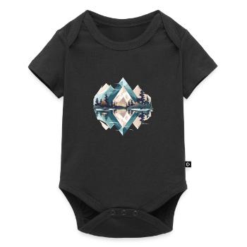 Montagnes minimalistes - Body à manches courtes Premium Bébé - noir - Devant