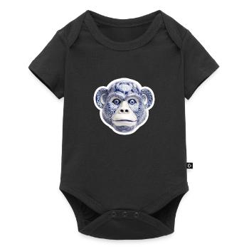 Visage de singe en céramique - Body à manches courtes Premium Bébé - noir - Devant