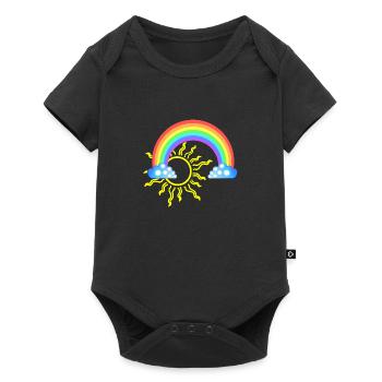 Regenbogen - Baby Premium Kurzarmbody - Schwarz - Vorne