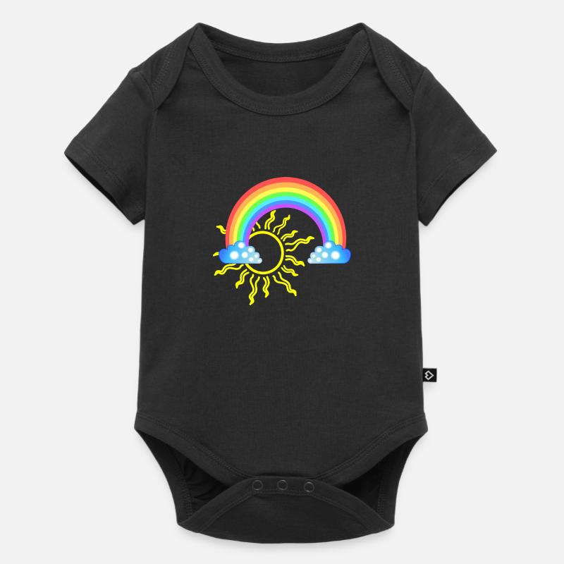 Regenbogen - Baby Premium Kurzarmbody - Schwarz
