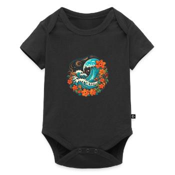 Surf Vibes: Vintage Retro Surfing Illustration - Baby Premium short-sleeve bodysuit - black - Front