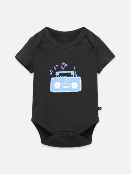 Radiomusik - Baby Premium Kurzarmbody - Schwarz
