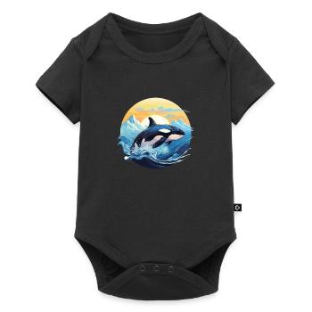 Mignon Orque Sea Dolphin Design - Body à manches courtes Premium Bébé - noir - Devant