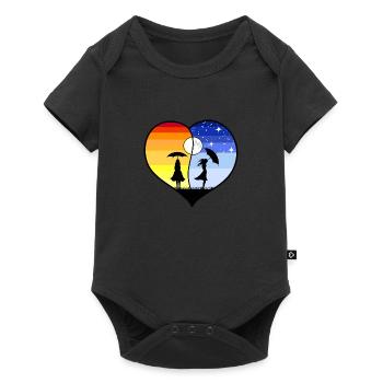 COEUR YING YANG - Body à manches courtes Premium Bébé - noir - Devant
