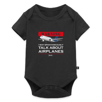 Funny Pilot Crop Duster Aviation, I May Talk - Baby Premium short-sleeve bodysuit - black - Front