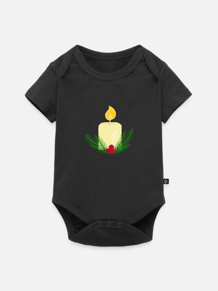 Brennende Neujahrskerze - Baby Premium Kurzarmbody - Schwarz
