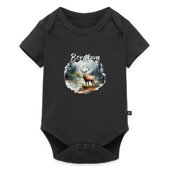 Hirsch Bergbua Hirsch Geschenk Dorffest Wandern - Baby Premium Kurzarmbody - Schwarz - Vorne
