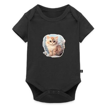 Kitten in the snow - Baby Premium short-sleeve bodysuit - black - Front