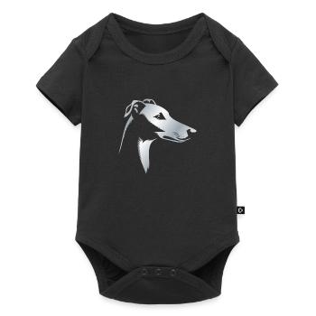 Greyhound Greyhound, Dog Head, Silver Drawing - Baby Premium short-sleeve bodysuit - black - Front