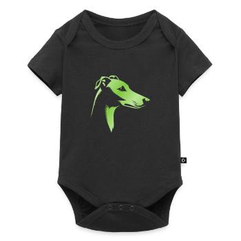 Greyhound Greyhound, Dog Head, Drawing Green - Baby Premium short-sleeve bodysuit - black - Front