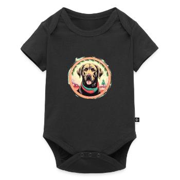 Labrador Retriever Hund Weihnachten, Liebe Hunde - Baby Premium Kurzarmbody - Schwarz - Vorne