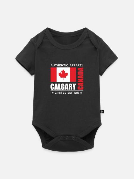 Calgary - Baby Premium Kurzarmbody - Schwarz