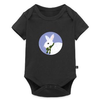 Weißer Hase - Baby Premium Kurzarmbody - Schwarz - Vorne