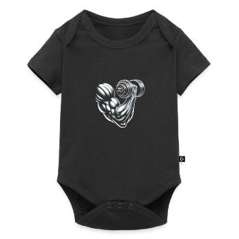 Muskelkraft - Baby Premium Kurzarmbody - Schwarz - Vorne