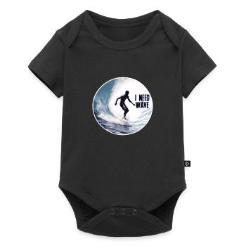 Surfer on the Wave Nature - Baby Premium short-sleeve bodysuit - black - Front