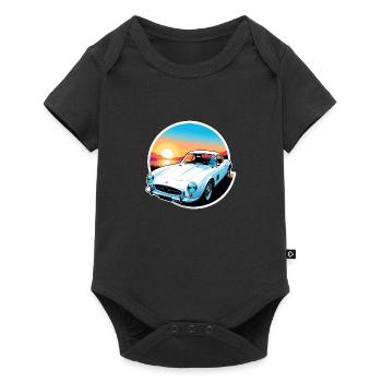 voiture vintage couché de soleil - Body à manches courtes Premium Bébé - noir - Devant