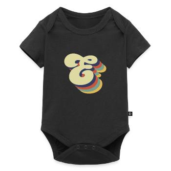 Lettre e rétro - Body à manches courtes Premium Bébé - noir - Devant