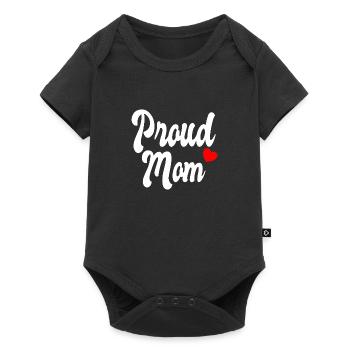 Proud Mom - Baby Premium Kurzarmbody - Schwarz - Vorne