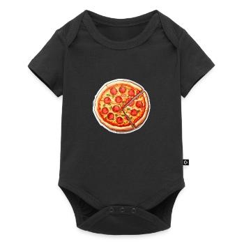 Salami à pizza bien garni - Body à manches courtes Premium Bébé - noir - Devant