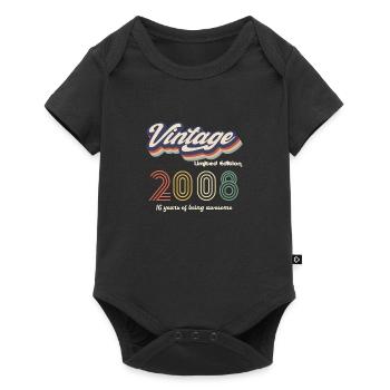 Vintage 2008 Vintage Retro Birthday Gift - Baby Premium short-sleeve bodysuit - black - Front