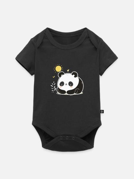 Marko der Panda: Niedlichkeit entfesselt - Baby Premium Kurzarmbody - Schwarz