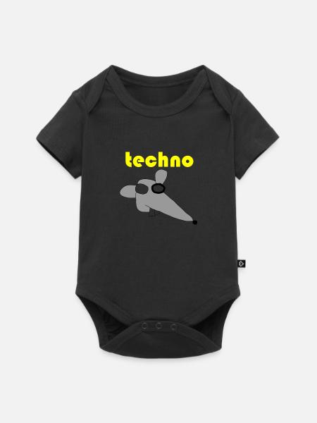 techno maus - Baby Premium Kurzarmbody - Schwarz
