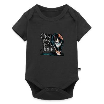 Angry cat - not on the right day - Baby Premium short-sleeve bodysuit - black - Front