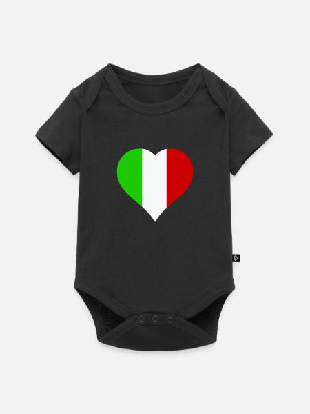 herz italien - Baby Premium Kurzarmbody - Schwarz