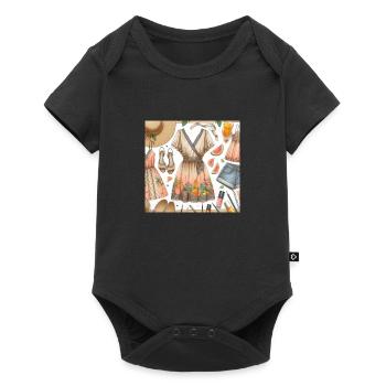 Look des Tages. - Baby Premium Kurzarmbody - Schwarz - Vorne