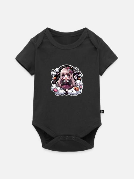 Anime Vampir Mädchen - Baby Premium Kurzarmbody - Schwarz