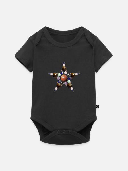 Stern aus Edelstein - Kugeln - Baby Premium Kurzarmbody - Schwarz
