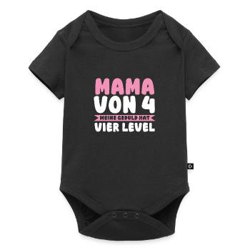 Mama Von 4 Kindern - Baby Premium Kurzarmbody - Schwarz - Vorne