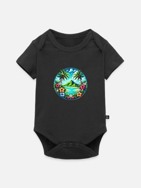 Caribbean Island Logo - Baby Premium short-sleeve bodysuit - black