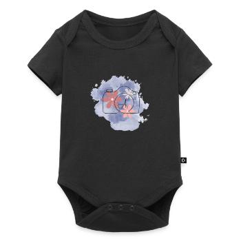 🌸 Floral Camera - Watercolor Aesthetic Photograph - Baby Premium short-sleeve bodysuit - black - Front