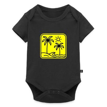 Palm Trees Beach - Baby Premium short-sleeve bodysuit - black - Front