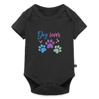 Amoureux des chiens - patte de chien - Body à manches courtes Premium Bébé - noir - Devant