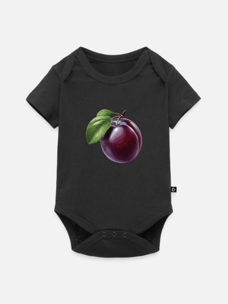 Pflaume - Baby Premium Kurzarmbody - Schwarz