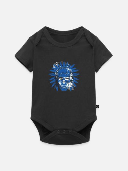 indianer skull - Baby Premium Kurzarmbody - Schwarz
