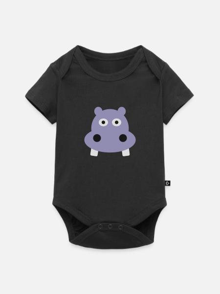 Nilpferd - Baby Premium Kurzarmbody - Schwarz