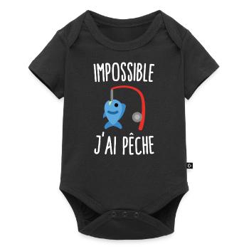 Impossible j'ai pêche - Body à manches courtes Premium Bébé - noir - Devant