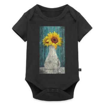 Bouquet de tournesol - Body à manches courtes Premium Bébé - noir - Devant