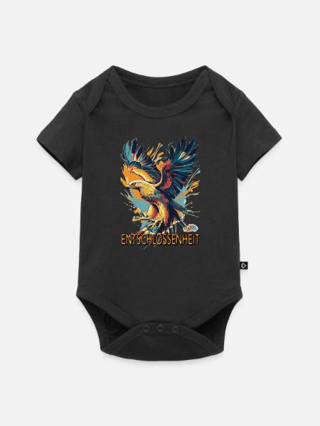 Werte mit Tieren: Entschlossenheit - Baby Premium Kurzarmbody - Schwarz