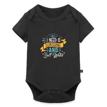 all i need is sunshine and saltwater - Baby Premium short-sleeve bodysuit - black - Front