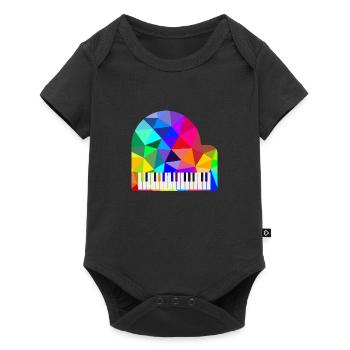 Colorful Rainbow Piano Polygon Pianist Rainbow - Baby Premium short-sleeve bodysuit - black - Front